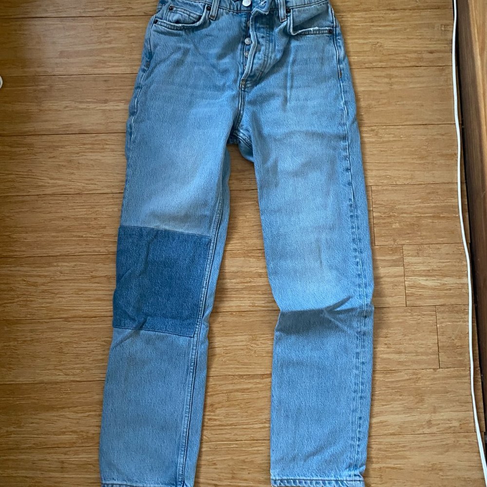 Reformation Cynthia patch jeans